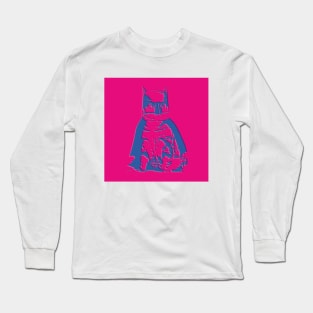 BATCAT ART PRINT Hot Pink Long Sleeve T-Shirt